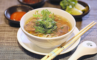 A sample dish (Pho) for breakfast