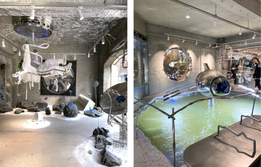 ADER ERROR 聖水の宇宙空間のような店内装飾