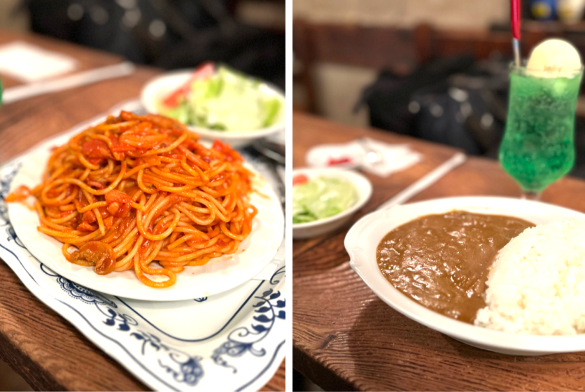 カレーとパスタ＆クリームソーダ