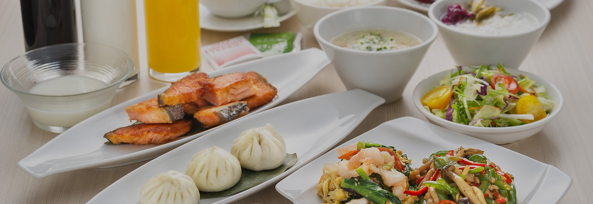 Enjoy authentic Chinese buffet for breakfast.