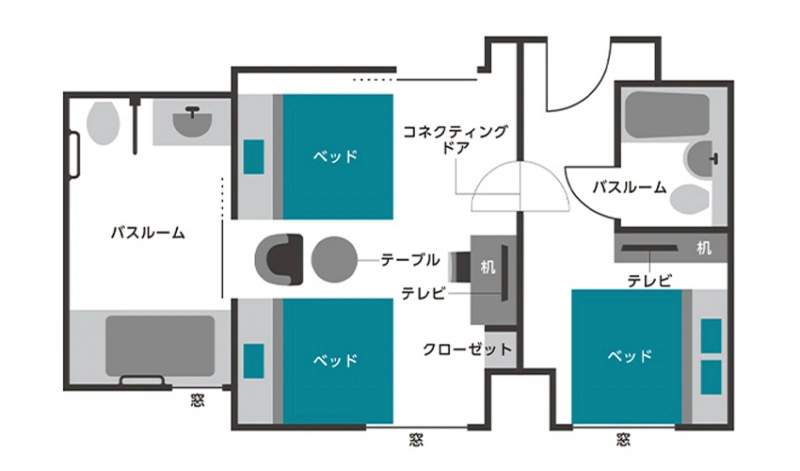 コネクティングルーム　間取り