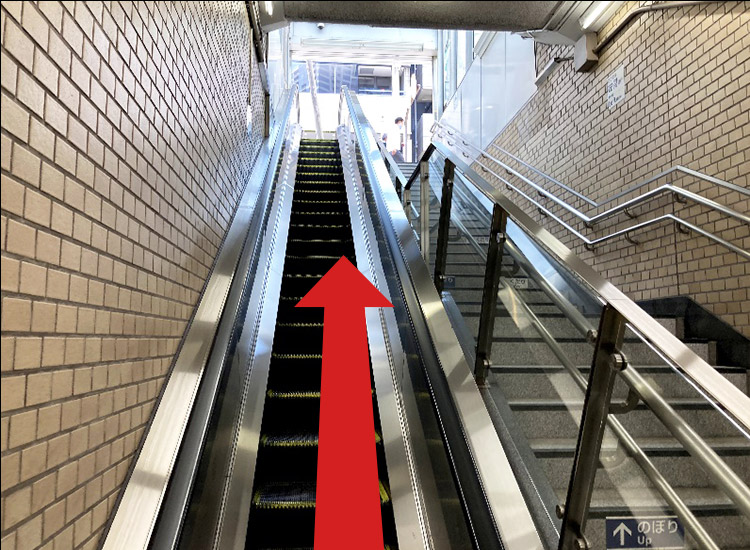 Take another flight of stairs or escalator to go to the ground level.