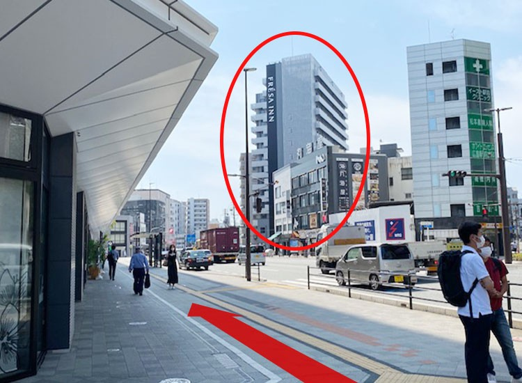 You will see our hotel on your right, across the main road.