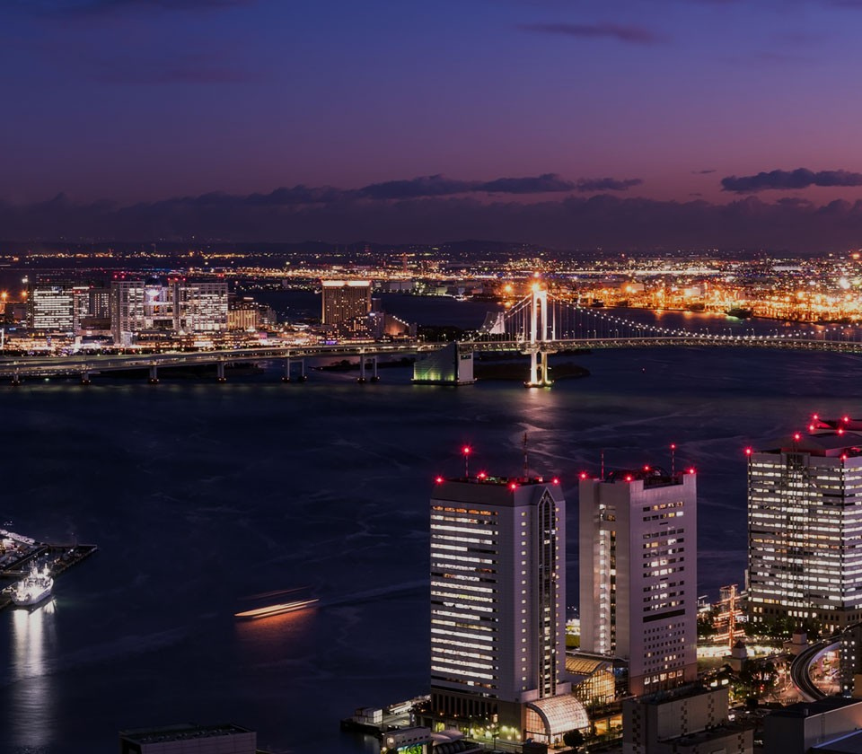 Popular waterfront area in Tokyo