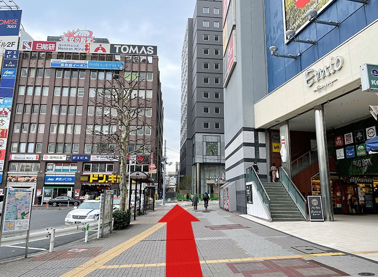 Directions from Takadanobaba Station, JR Waseda Entrance