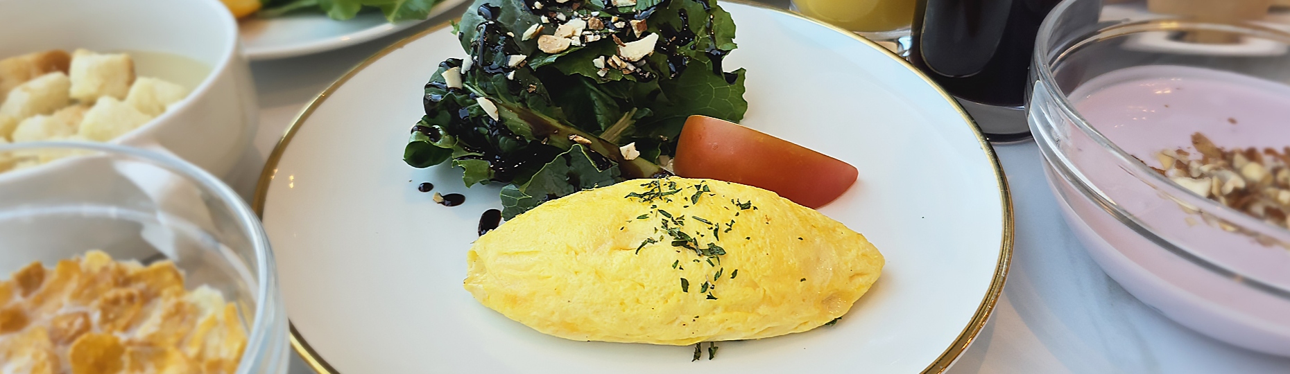 Freshly Made Omelets at the Live Kitchen
