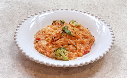Rosé Red Shrimp Risotto